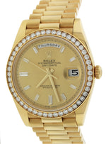 2016 Rolex Day-Date 40 Champagne Diamond 228348 18K Yellow Gold President Watch