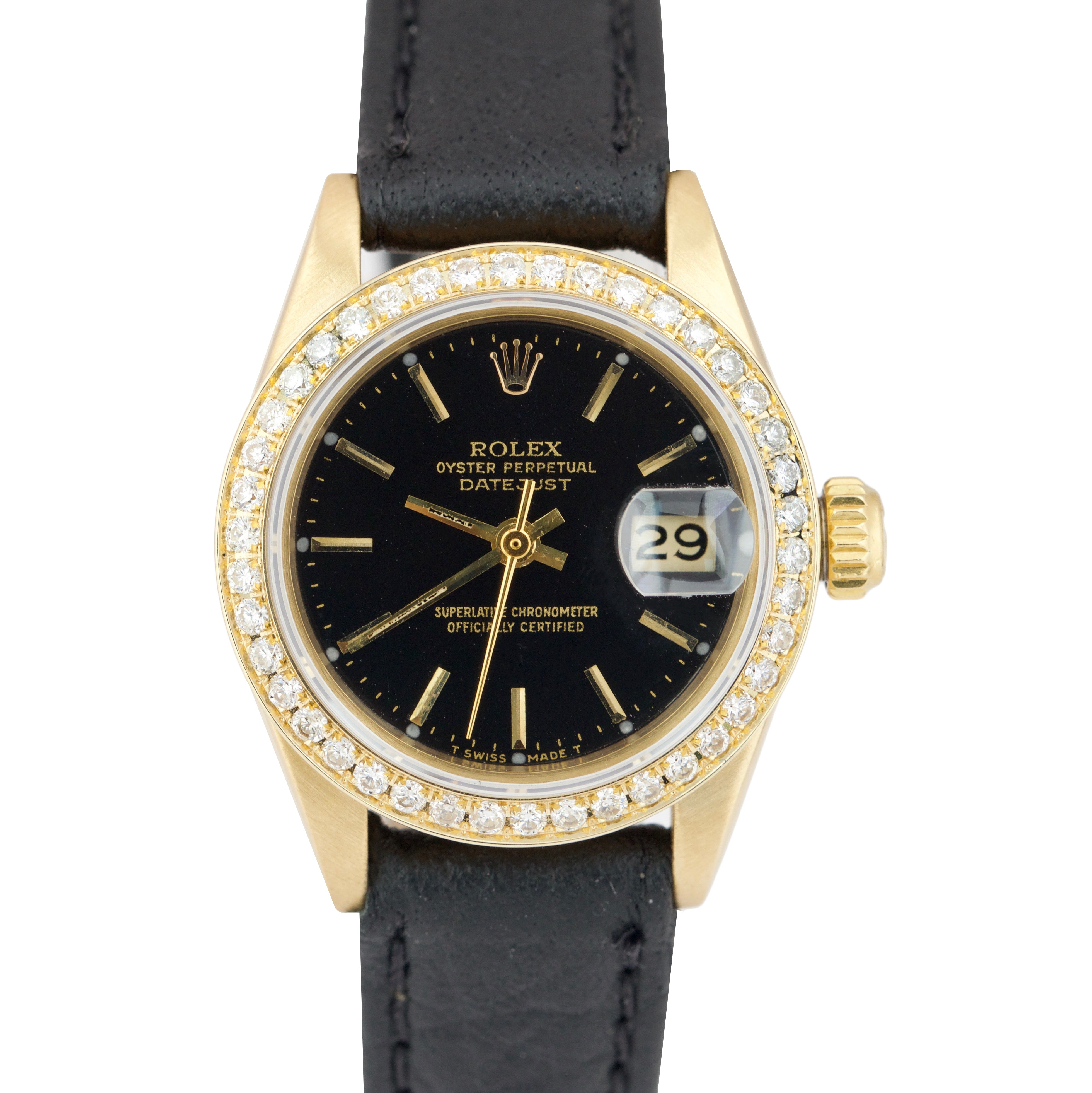 Rolex 6917 Ladies President 18k Mid size 26mm Diamond Bezel Diamond dial