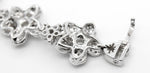 Modern 18k White Gold 27ctw Diamond Flower Necklace, Bracelet, & Earrings Set