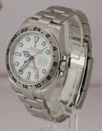 2018 FULL SET Rolex Explorer II 42mm 216570 White Orange Steel GMT Date Watch