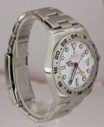 2018 FULL SET Rolex Explorer II 42mm 216570 White Orange Steel GMT Date Watch