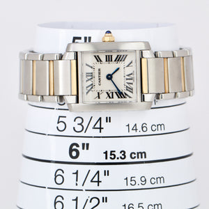 Cartier Tank Francaise Two-Tone Stainless Gold Roman Quartz Watch 2384 W51007Q4