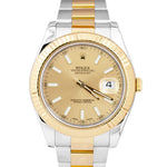 MINT Rolex Datejust II 2 Champagne 18K Two-Tone Gold Stainless 41mm Watch 116333