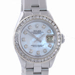 DIAMOND BEZEL Rolex DateJust 26mm 6916 Steel Oyster Band MOP Diamond Watch