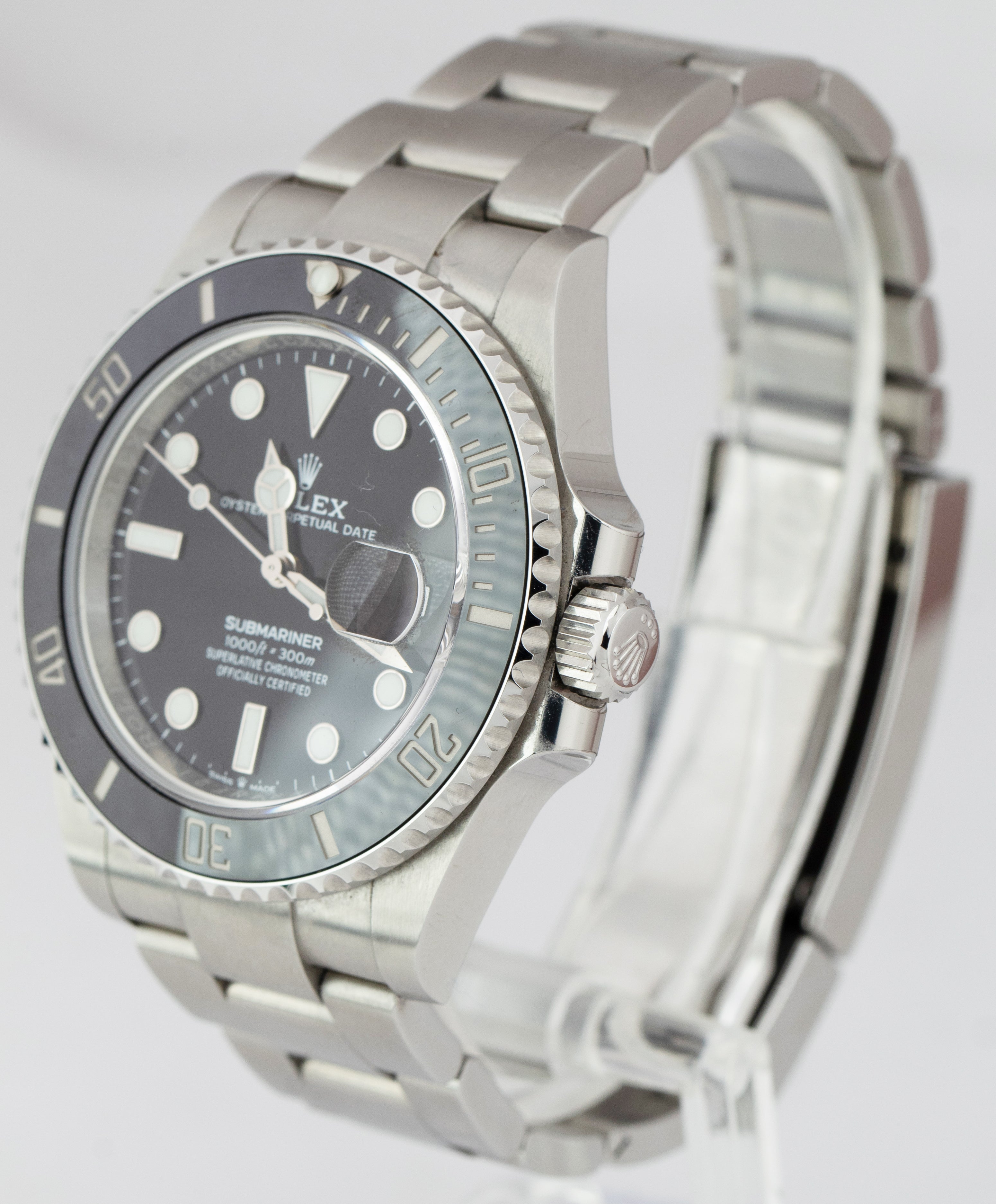 UNPOLISHED Rolex Submariner 41mm Date Black Ceramic Watch Stainless Steel 126610