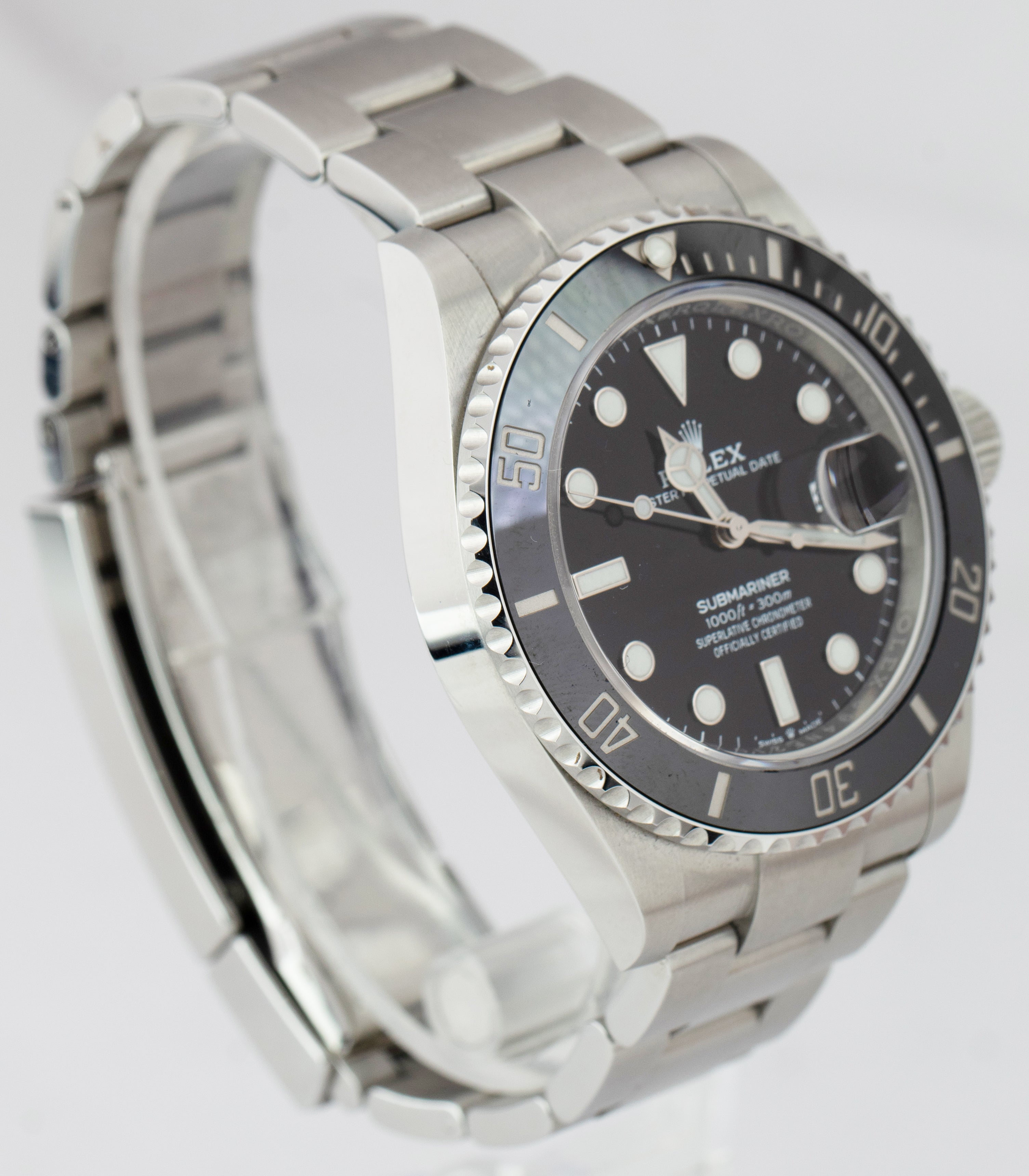 UNPOLISHED Rolex Submariner 41mm Date Black Ceramic Watch Stainless Steel 126610