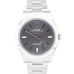 2019 Rolex Oyster Perpetual 39mm Rhodium Gray Blue Stainless Steel 114300 B+P