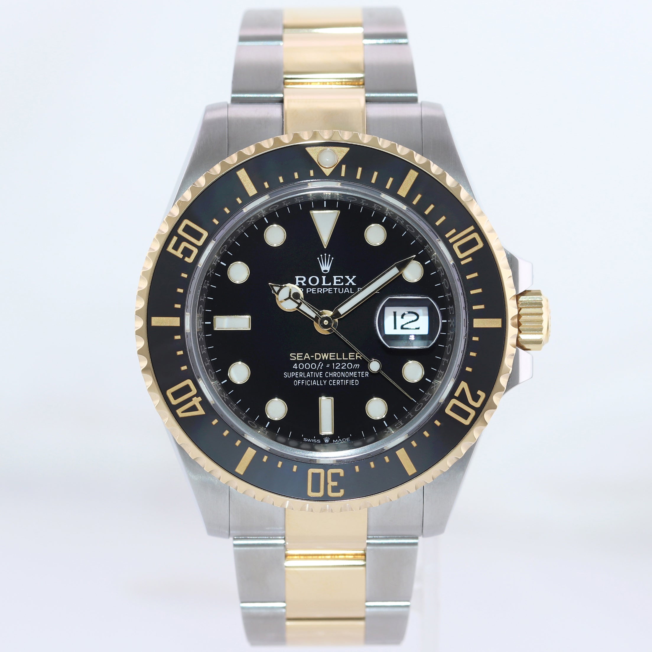 MINT 2020 PAPERS 126603 Rolex Sea-Dweller 43mm Two-Tone Yellow Gold Black Watch