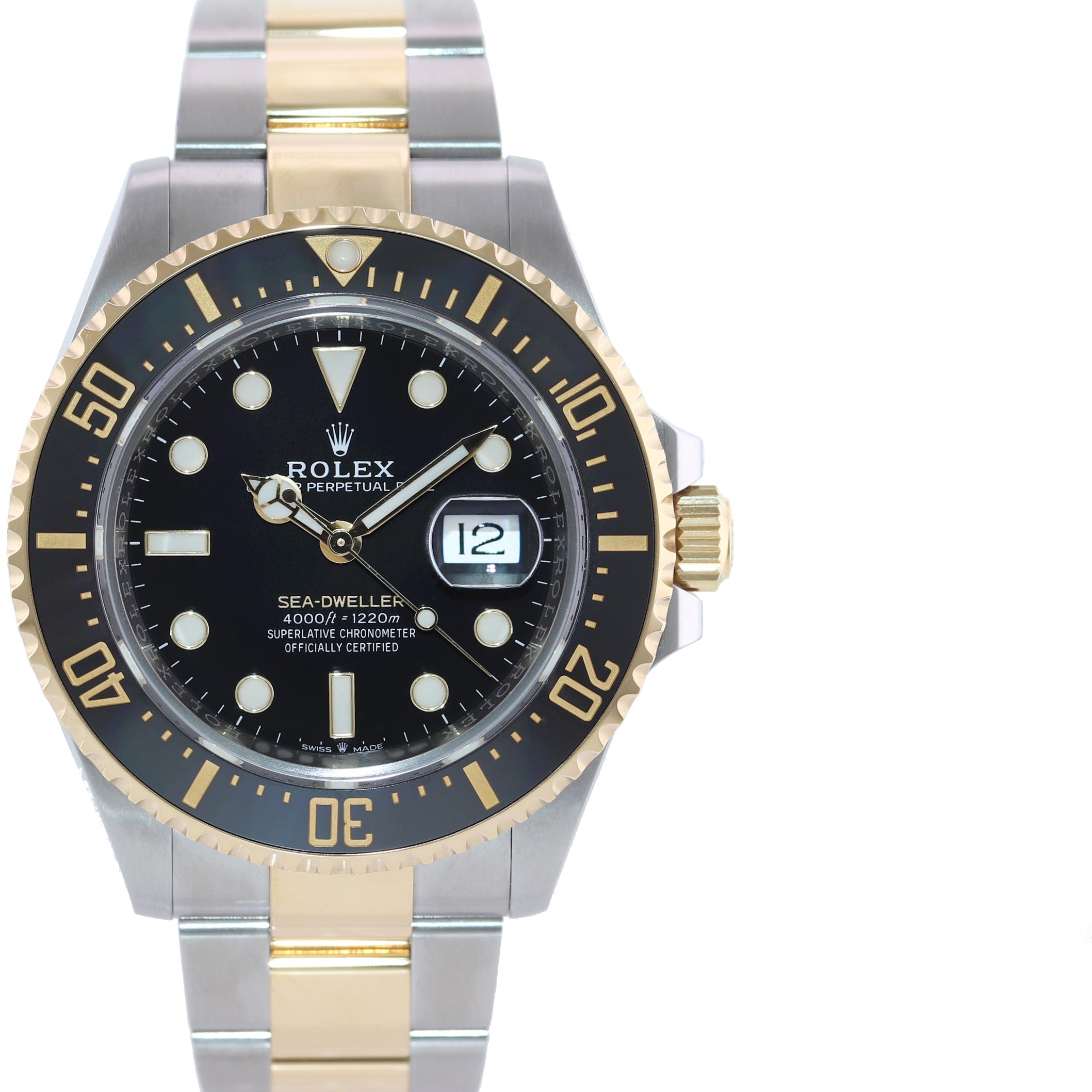 MINT 2020 PAPERS 126603 Rolex Sea-Dweller 43mm Two-Tone Yellow Gold Black Watch