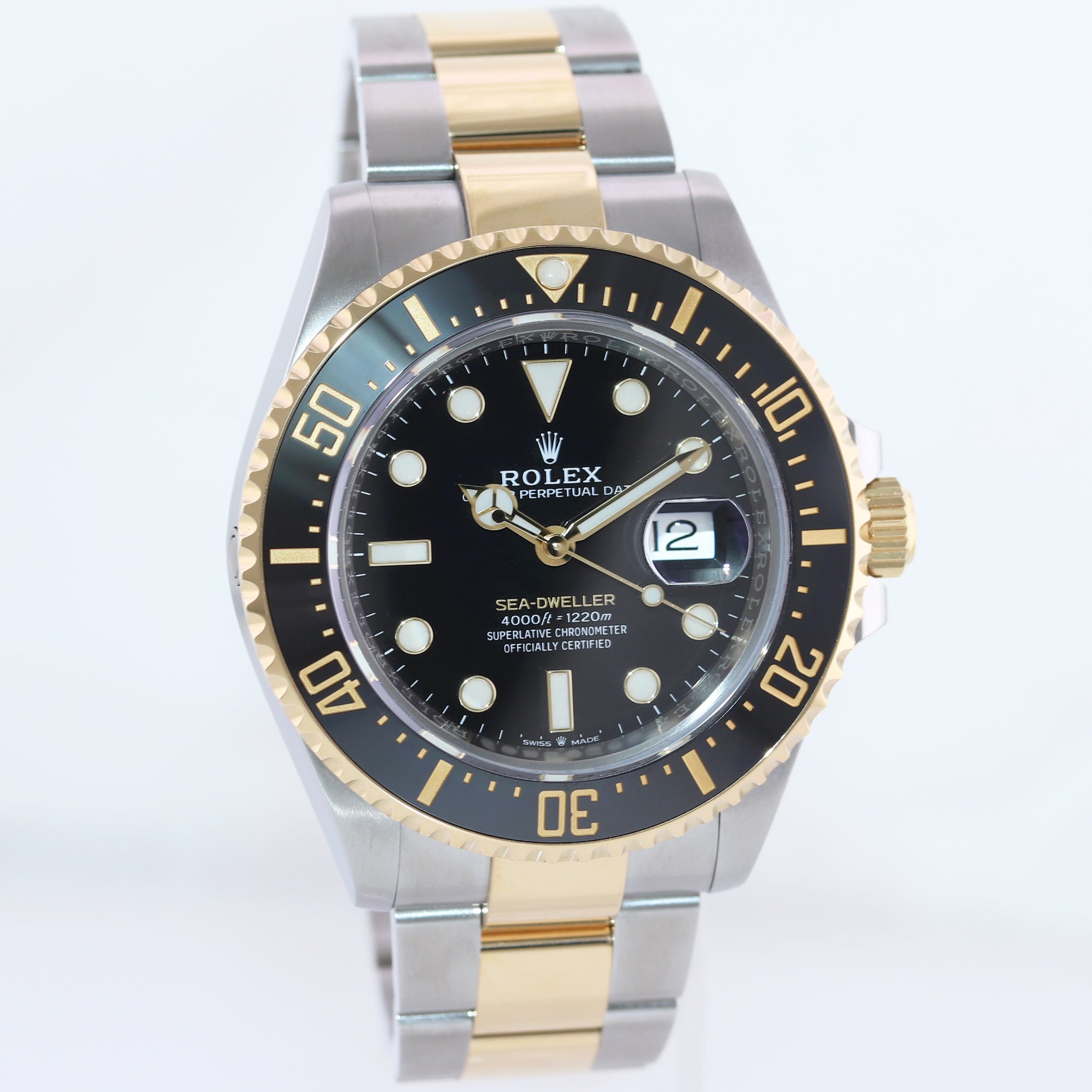 MINT 2020 PAPERS 126603 Rolex Sea-Dweller 43mm Two-Tone Yellow Gold Black Watch