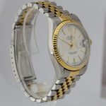 UNPOLISHED NO HOLES Rolex DateJust 36mm Silver Two-Tone Jubilee Watch 16233