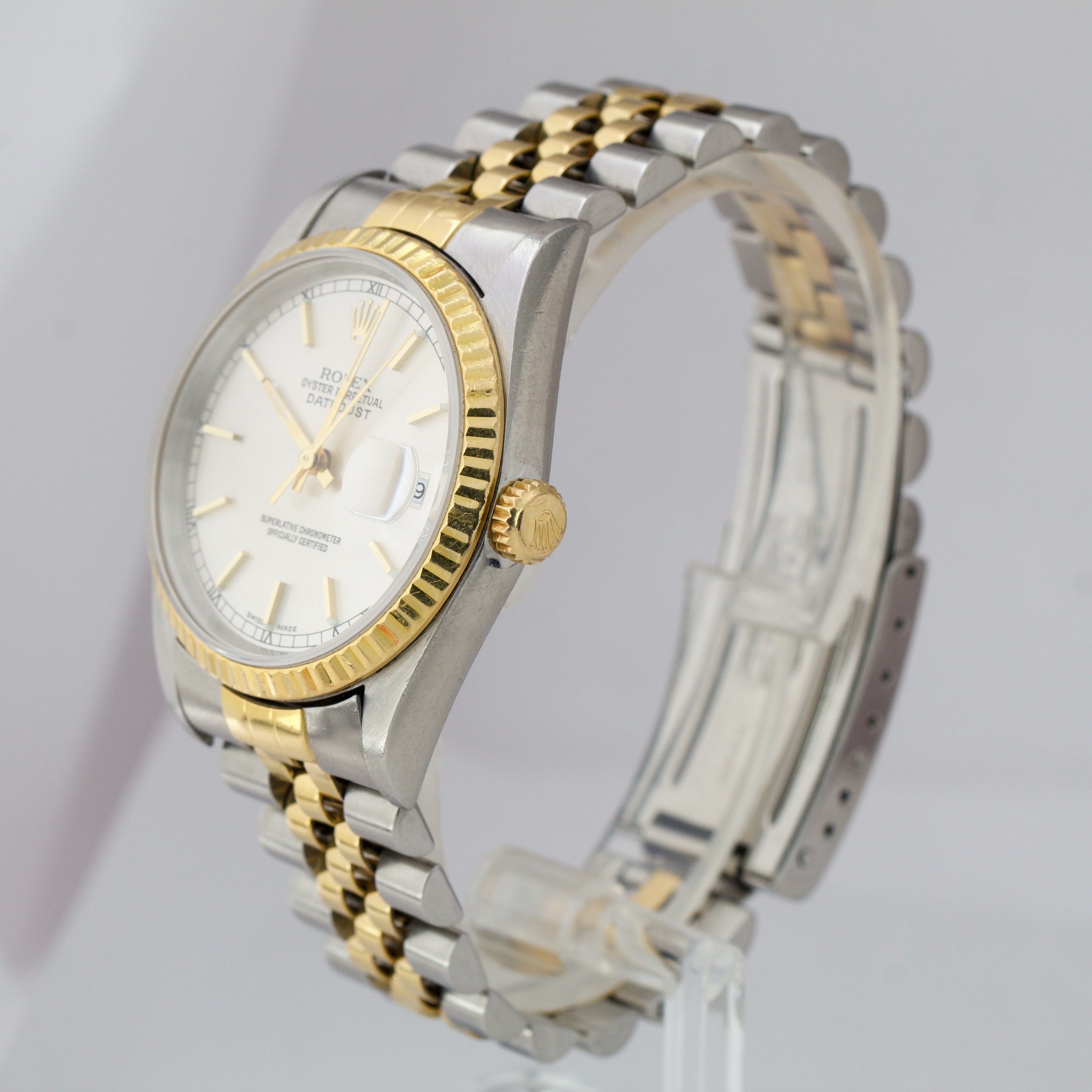 Rolex Datejust 36 mm Two Tone Jubilee Silver Dial 16233