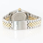 Rolex DateJust 36mm 1601 Two Tone Vignette Blue Black Diamond Dial Jubilee Watch