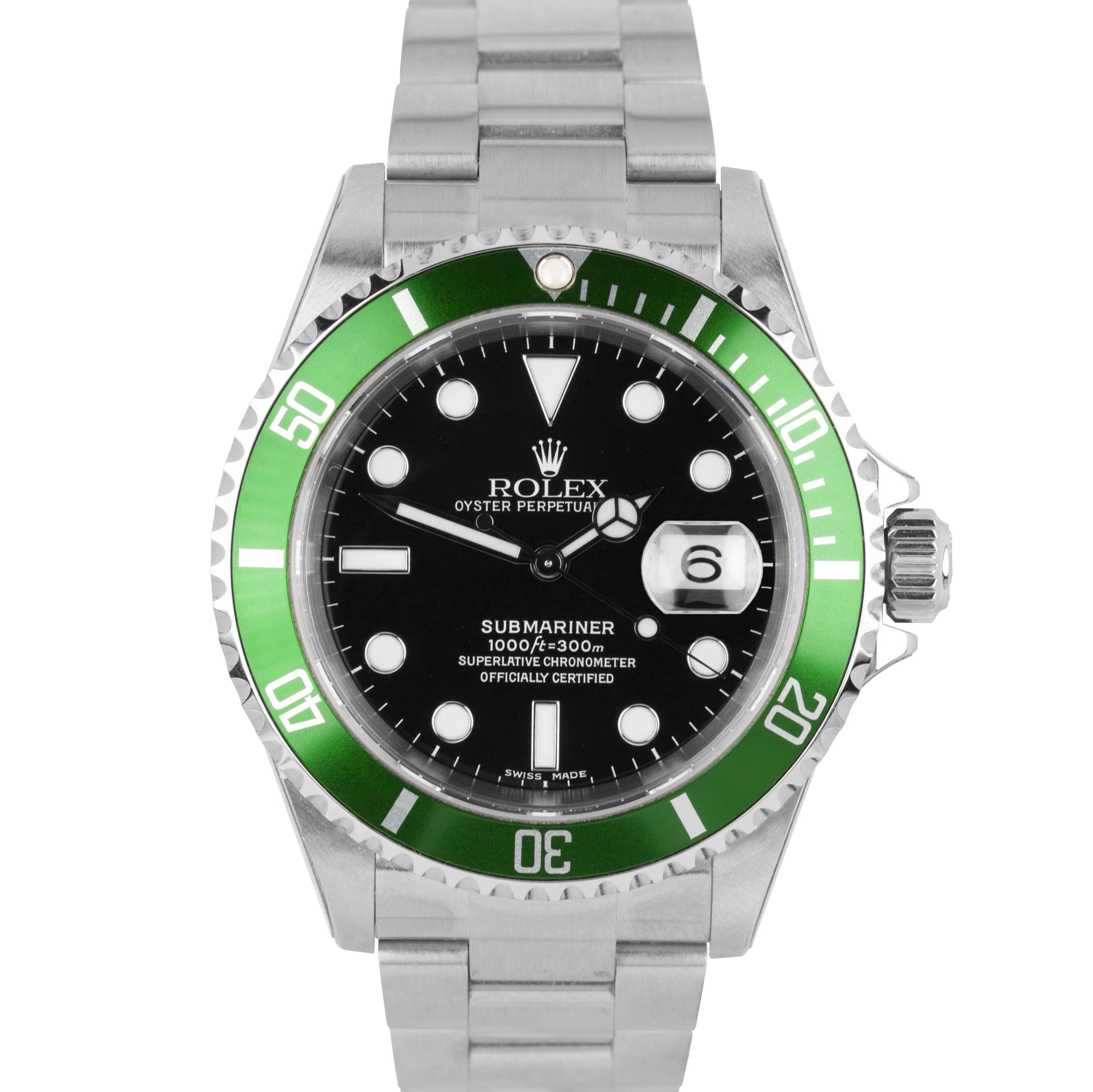 38904: Rolex Submariner Kermit, Flat 4, Ref. 16610LV, 2023 Service – Paul  Duggan Fine Watches