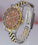 Vintage 1970 Rolex GMT-Master Root Beer Brown Two-Tone Nipple Dial Watch 1675