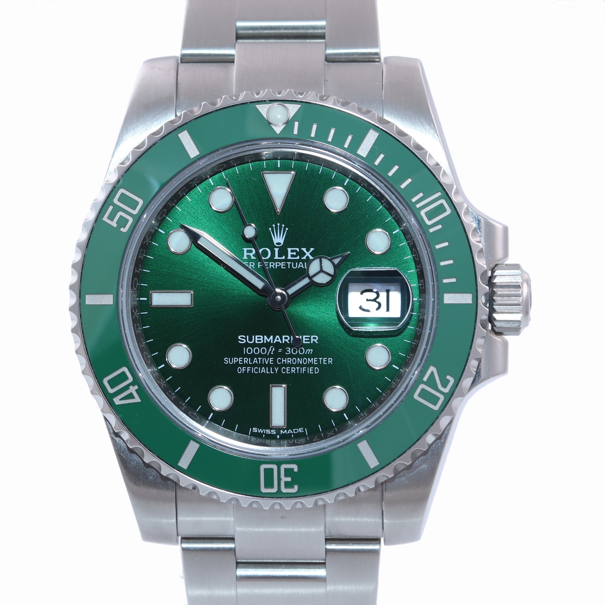 2019 MINT PAPERS Rolex Submariner Hulk 116610LV Green Dial Ceramic