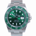 2015 MINT PAPERS Rolex Submariner Hulk 116610LV Green Dial Ceramic Watch Box