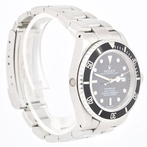 UNPOLISHED Rolex Sea-Dweller 16600 40mm Steel Black Automatic Watch BOX PAPERS