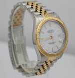 Rolex DateJust Turn-O-Graph Two-Tone White 36mm Thunderbird Jubilee Watch 16263