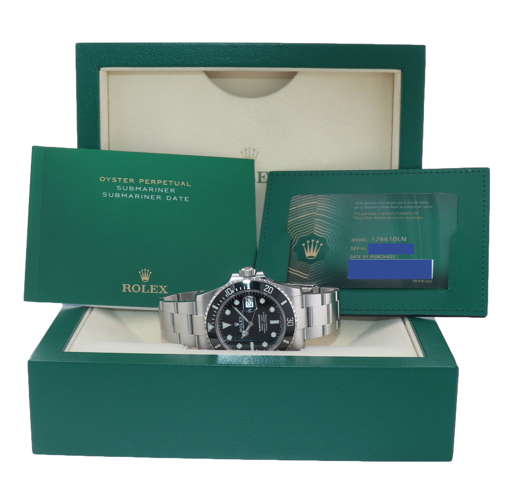 NEW JUNE 2023 PAPERS Rolex Submariner 41mm GREEN KERMIT MK2