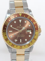 Rolex GMT-Master II 16713 Two-Tone Gold Steel Root Beer Brown 40mm Watch