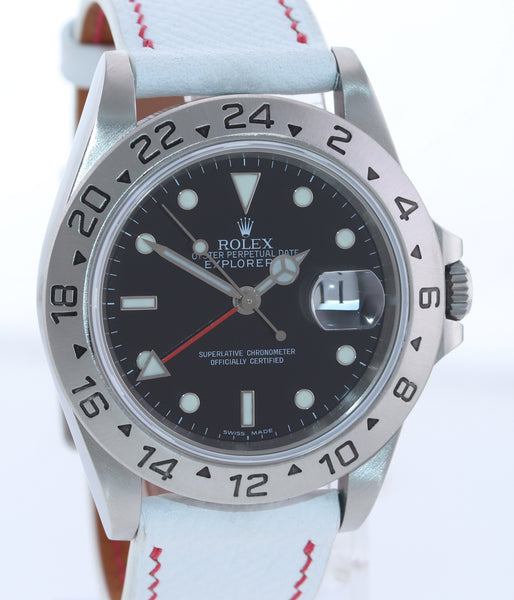 2002 Rolex Explorer II Black Dial 16570 40mm Date GMT Watch