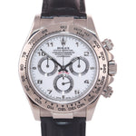 PAPERS Rolex Daytona 116519 White Roman Dial 18k White Gold Leather Watch Box