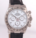 PAPERS Rolex Daytona 116519 White Roman Dial 18k White Gold Leather Watch Box