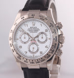 PAPERS Rolex Daytona 116519 White Roman Dial 18k White Gold Leather Watch Box