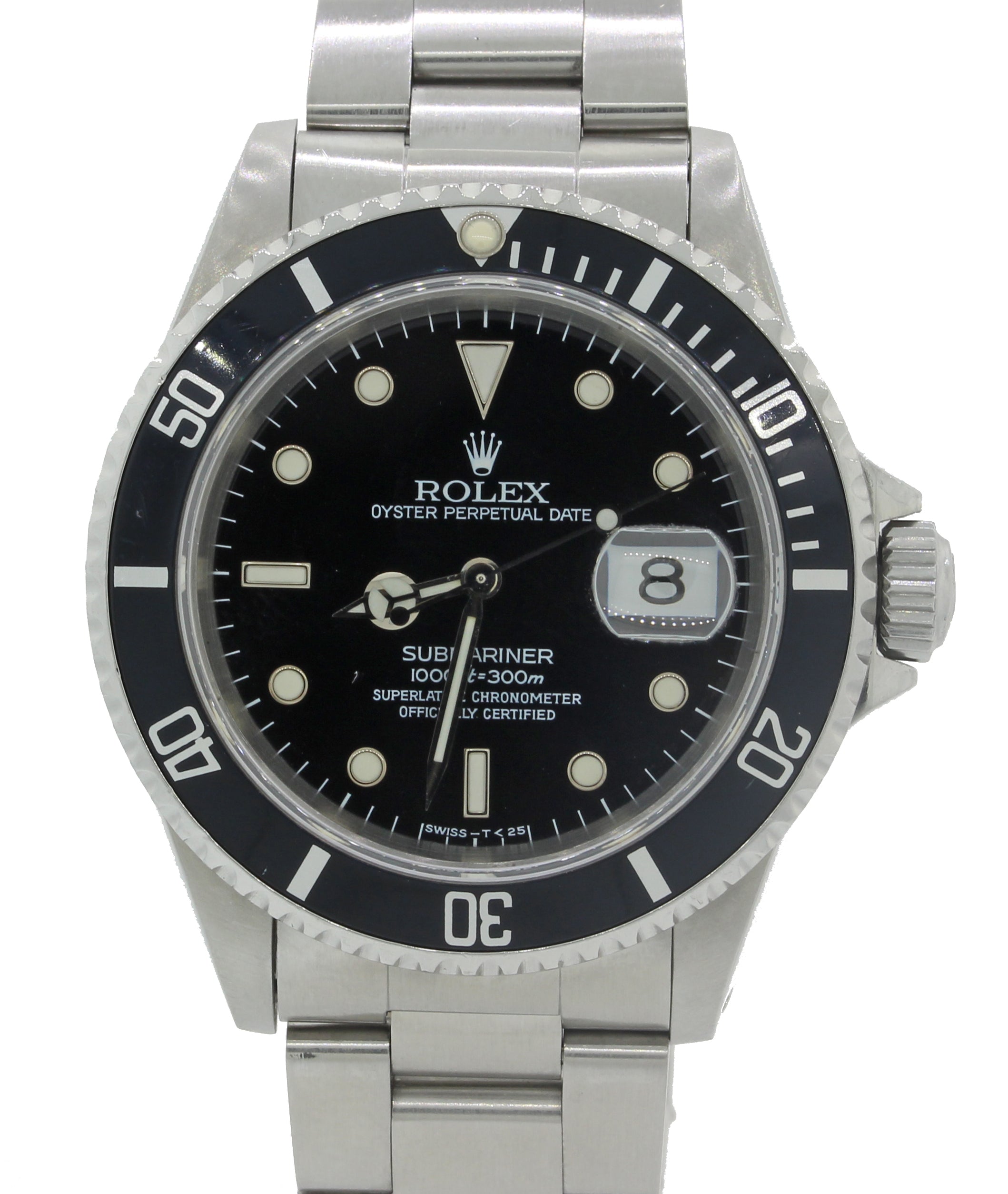 MINT Rolex Submariner Date TRITIUM 16610 Steel 40mm Black Dive Pre Cer