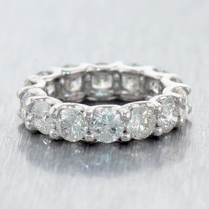 Modern 14k White Gold 5.60ctw Diamond Eternity Wedding Band Ring