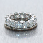 Modern 14k White Gold 5.60ctw Diamond Eternity Wedding Band Ring