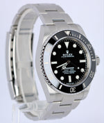 BRAND NEW 2021 Rolex Submariner 4mm No-Date Black Ceramic Steel 124060 Watch B&P