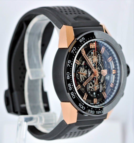 TAG Heuer - Carrera Automatic Chronograph 45mm Titanium and Leather Watch -  Men - Black TAG Heuer