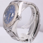 2013 Rolex Datejust II Blue Azzurro 41mm Stainless 18K White Gold Watch 116334