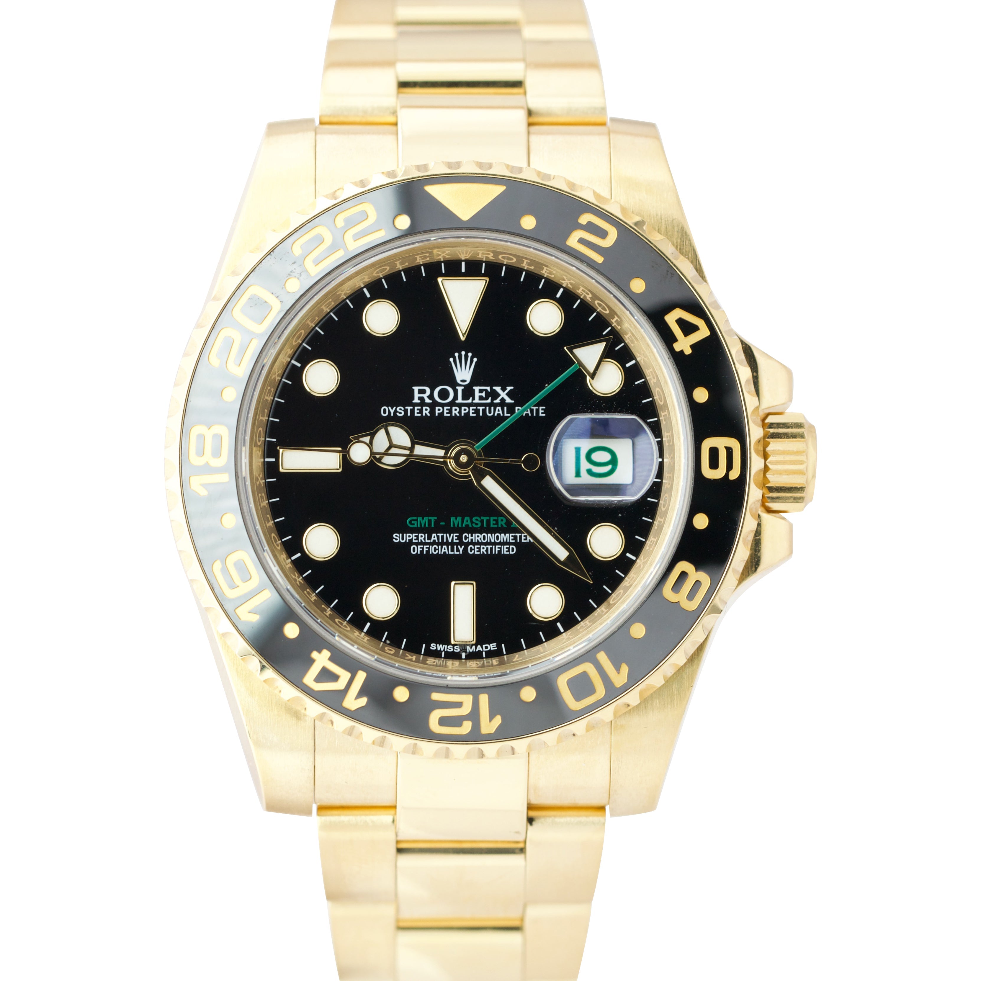 Rolex GMT-Master II PAPERS Ceramic Black 18K Yellow Gold 40mm 116718 LN B+P