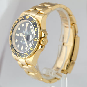 Rolex GMT-Master II PAPERS Ceramic Black 18K Yellow Gold 40mm 116718 LN B+P