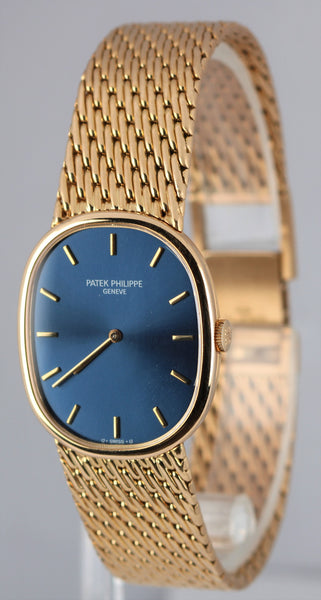 Vintage Patek Philippe Ellipse 3848/8 18K Gold Blue Dial