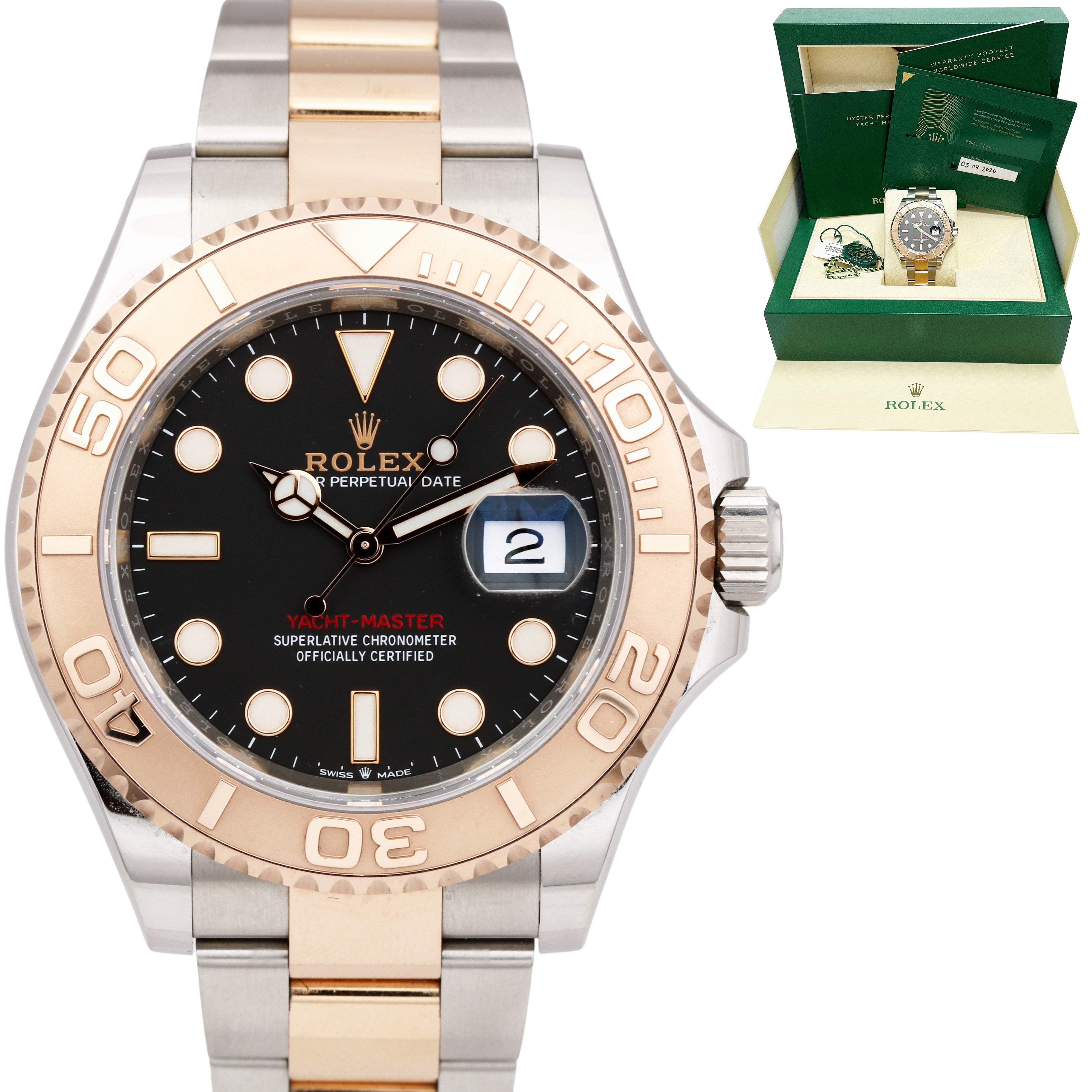 Rolex yacht master two tone rose gold hot sale