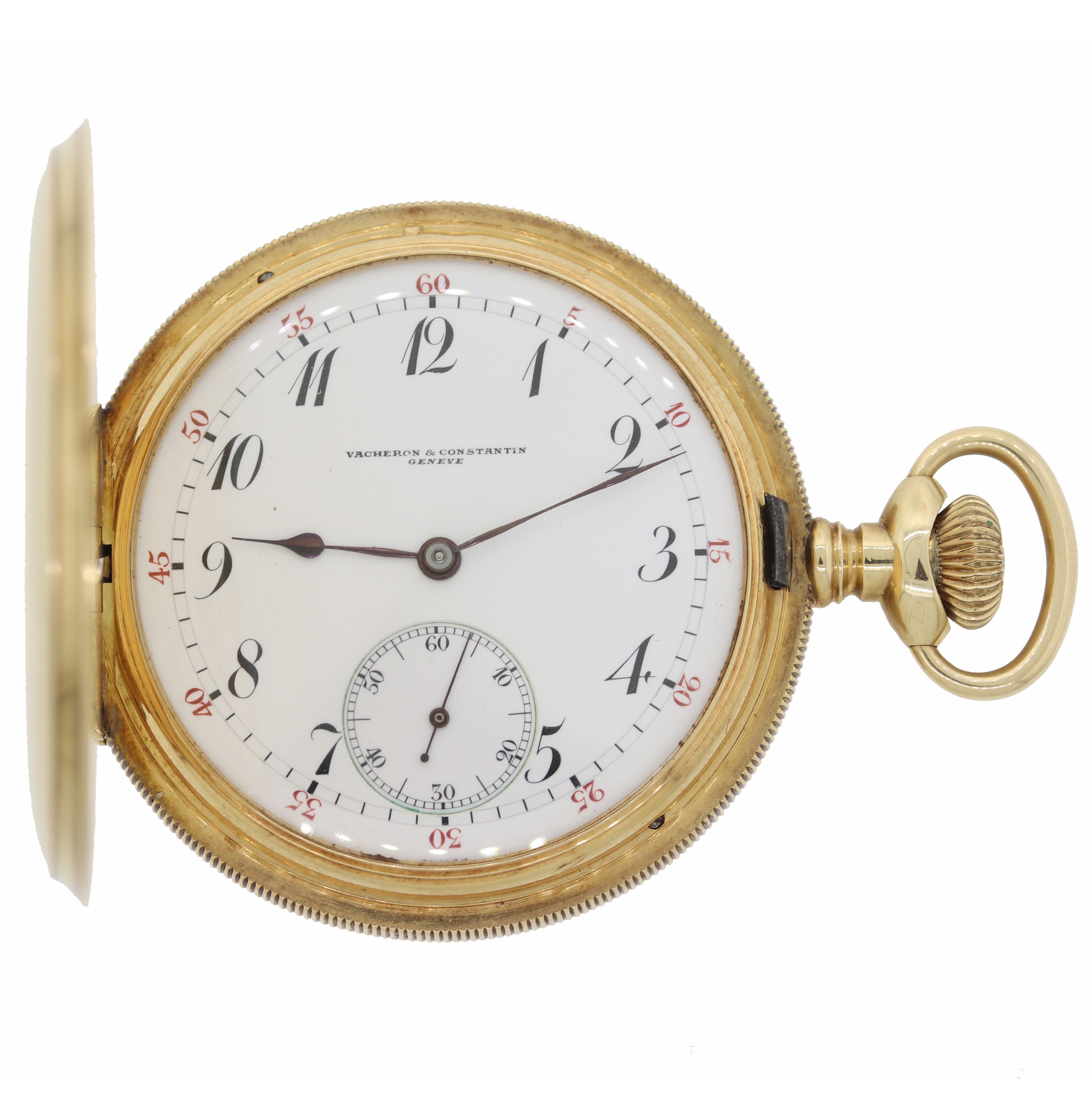 Antique Vacheron Constantin Solid 14k Gold Manual Swiss Full Hunter Pocket Watch