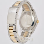 Rolex Date 34mm BLUE Two-Tone Yellow Gold Steel Engine Turned Oyster Watch 15223