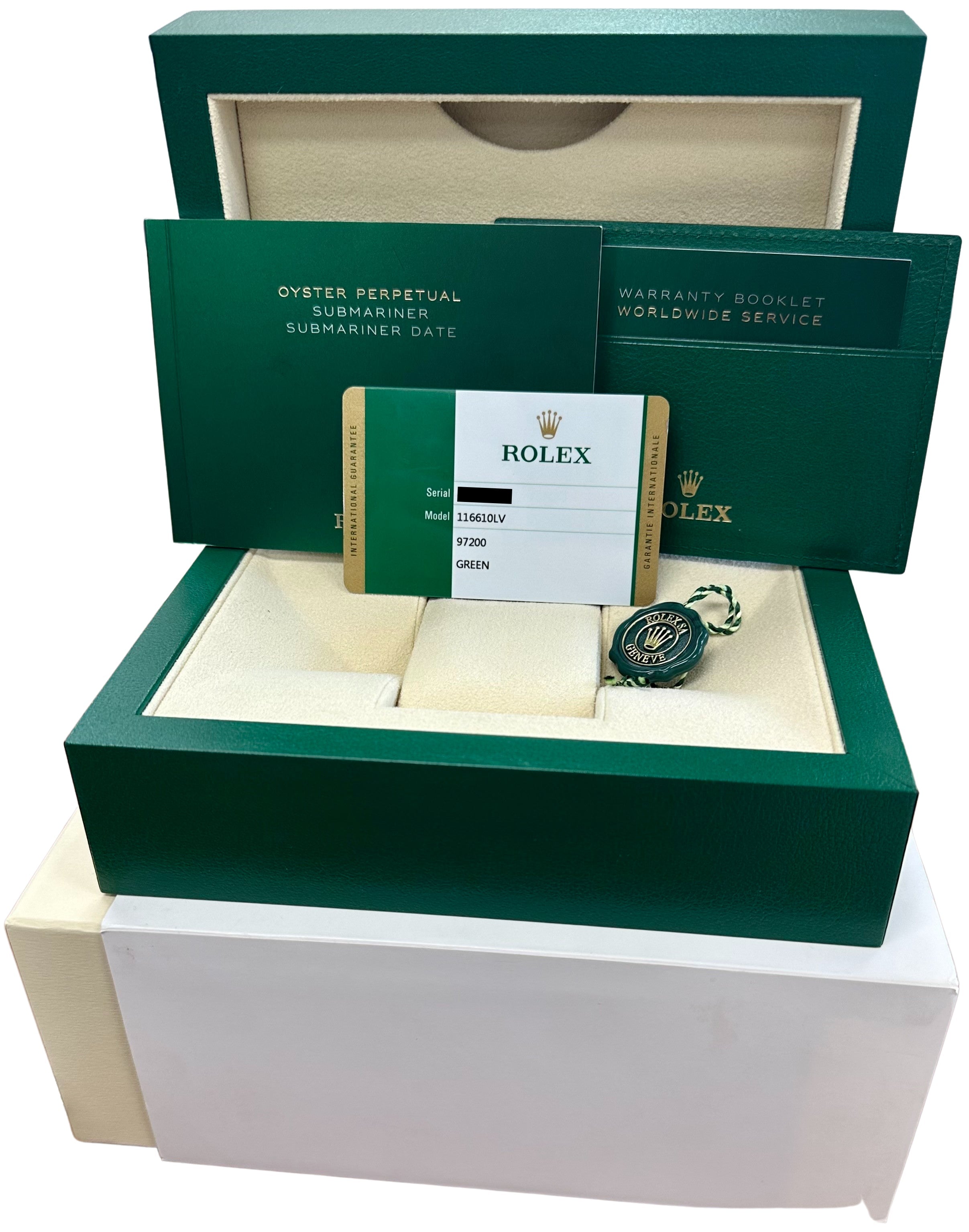 NOS 2020 PAPERS Rolex Submariner Date 'Hulk' Green Ceramic Watch 116610 LV B+P