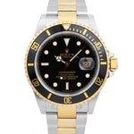 UNPOLISHED Rolex Submariner Two-Tone Gold Black NO HOLES 40mm 16613 LN Watch