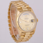 Rolex Day-Date President 36mm CHAMPAGNE BAGUETTE DIAMOND Fluted 18K Gold 18238