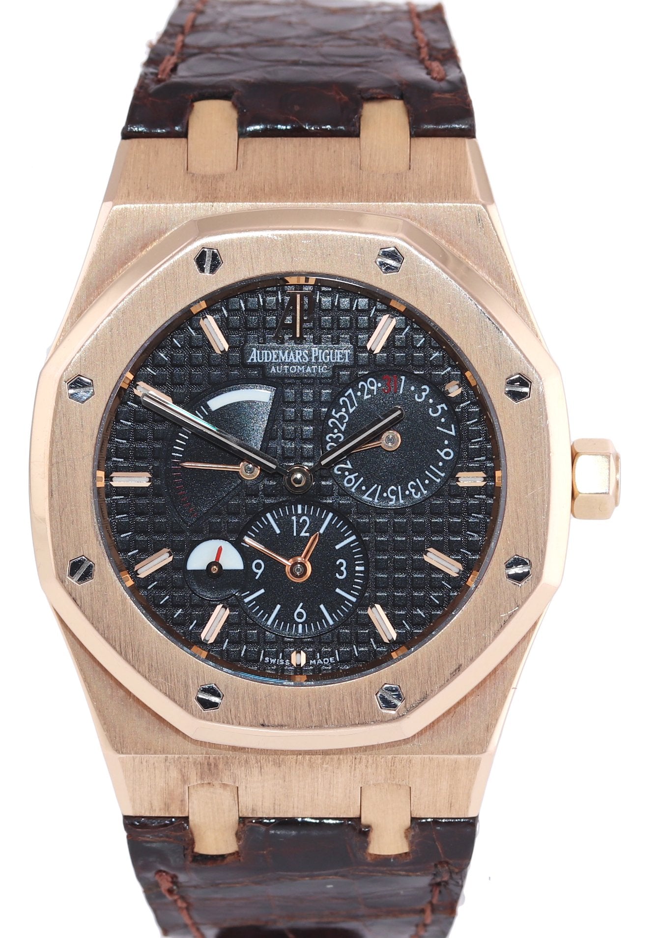 Audemars Piguet Royal Oak Dual Time Power Reserve 39mm Black Rose Gold