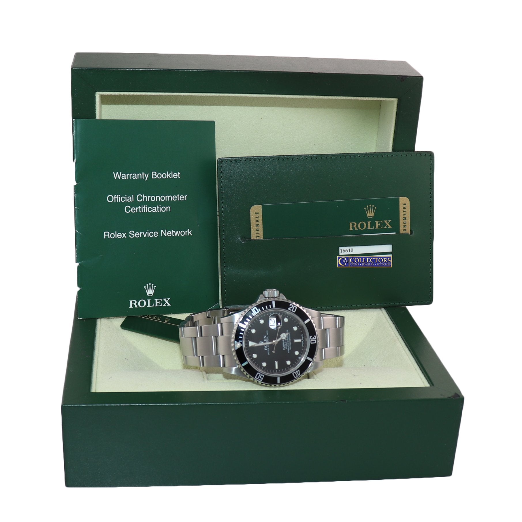 2009 PAPERS ENGRAVED REHAUT Rolex Submariner Date 16610 Steel 40mm Watch Box