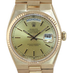 Rolex OysterQuartz Day Date President 19018 Solid 18k Yellow Gold Champagne Watc