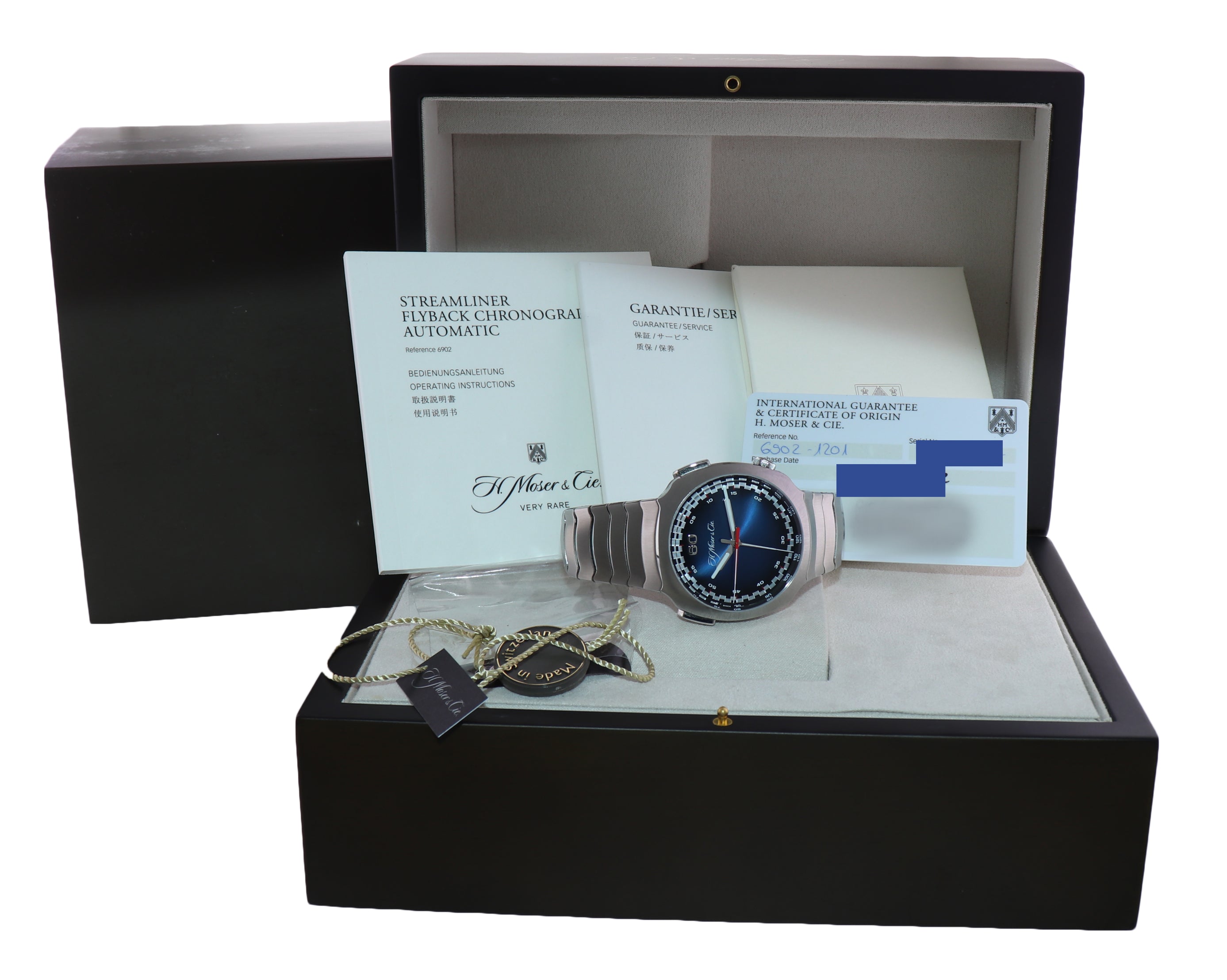 2022 PAPERS H. Moser & Cie. Flyback Streamliner Chrono 42mm Blue 6902-1201 Watch
