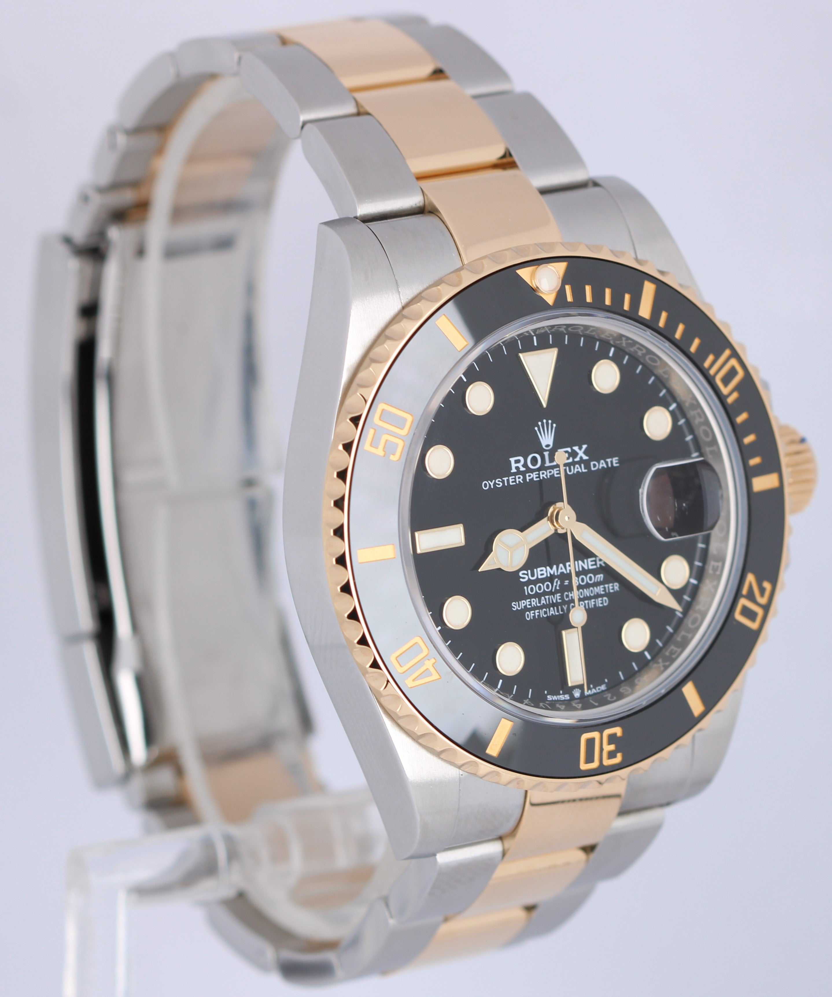 2022 Rolex Submariner Date 41mm Ceramic Two-Tone Gold Black Watch 1266