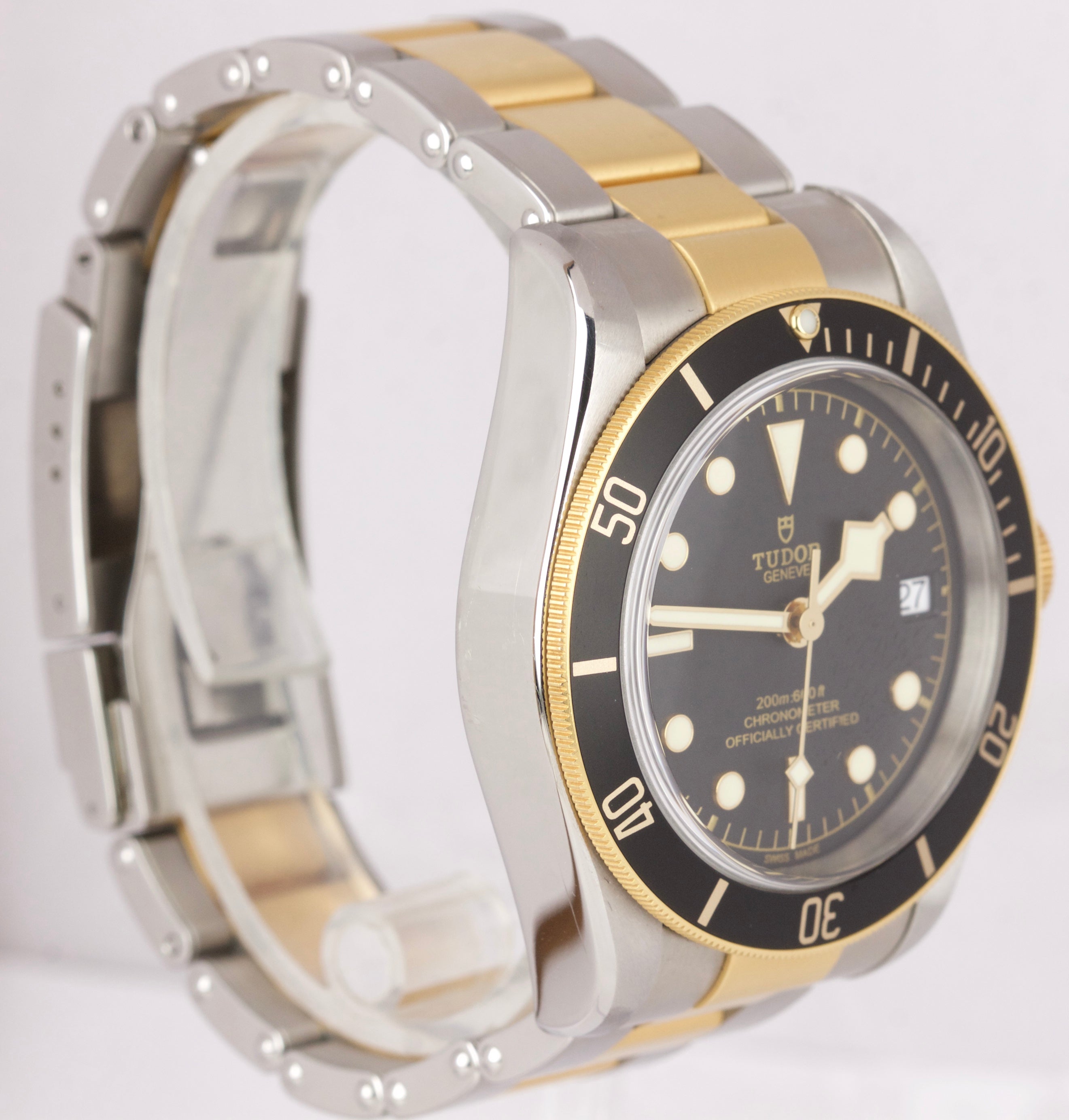 MINT 2019 Tudor Black Bay Heritage Two-Tone Stainless Black 41mm Watch